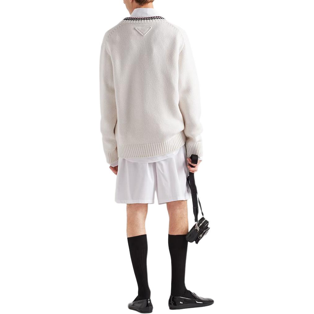 PRADA Cotton Bermudas Casual Shorts Men's White SPH188-10IV-F0009-S-221