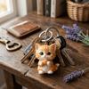Acrylic Cat Keychain 2D Flat Key Ring Bag Charm Kitten Hanging Ornaments  Student Gift