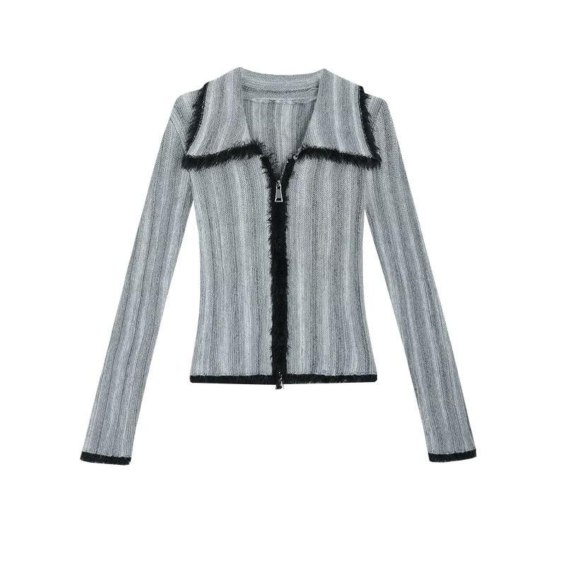 Готический свитер женский вязаный кардиган с узором тай-дай пэчворк винтажные топы Y2k уличная одежда корейский стиль осень-зима свитер