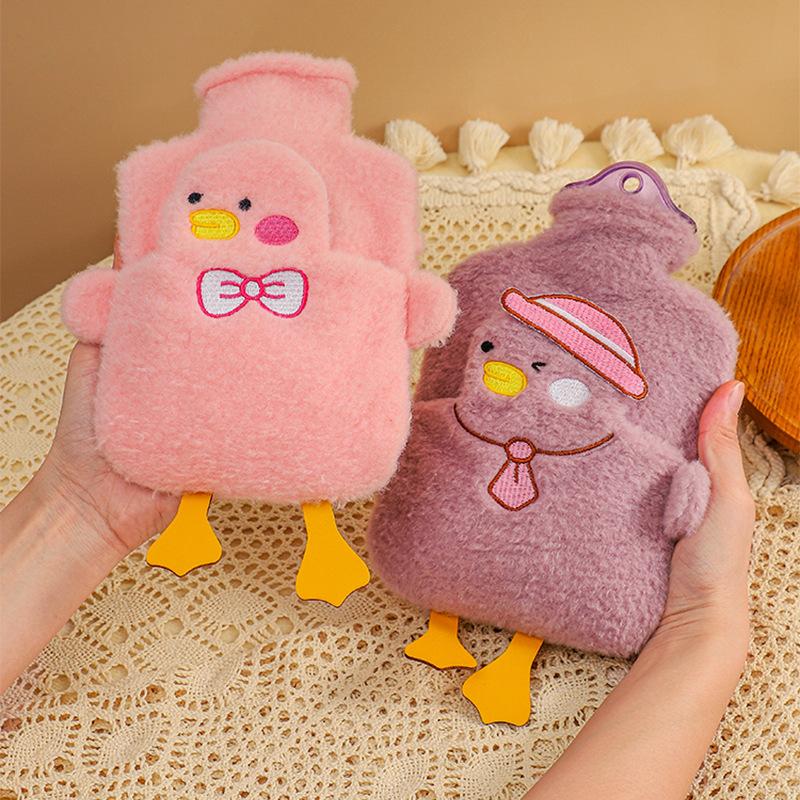 3979 Cute Plush Water Filling Hot Water Bag Large Water Bag Student Dormitory Belly Warming Hot Compress Hand Warmer