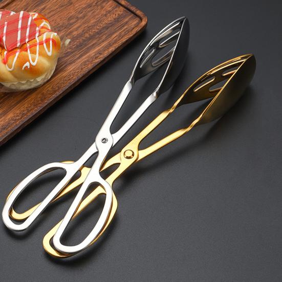 Щипцы для еды из нержавеющей стали с прорезями и длинной ручкой, многофункциональный зажим для торта, хлеба, десерта «шведский стол», салата, стейка, барбекю, зажим для сервировки, кухонные принадлежности