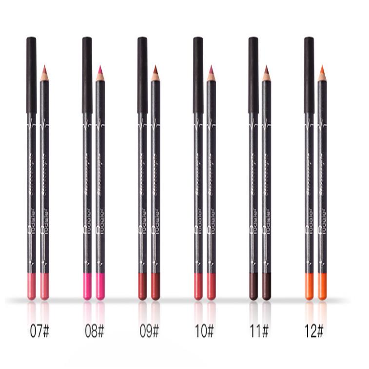 6Pcs Wood Lip Liner Waterproof Lady Charming Lip Liner Makeup Women's Long Lasting Cosmetic Tool Soft Pencil