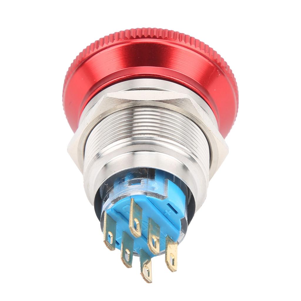 22mm Waterproof Emergency Stop Push Button Switch SelfLock Mushroom Head Button Switch(6 Pin )
