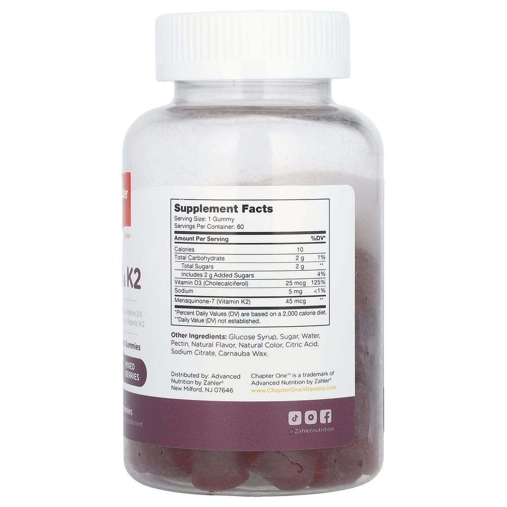 D3 & K2, Mixed Berry, 60 Gummies