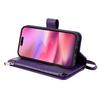 KT Multi-Functional Series-4 for iPhone 16 Case Detachable PU Leather Zipper Flip Wallet Phone Cover - Purple