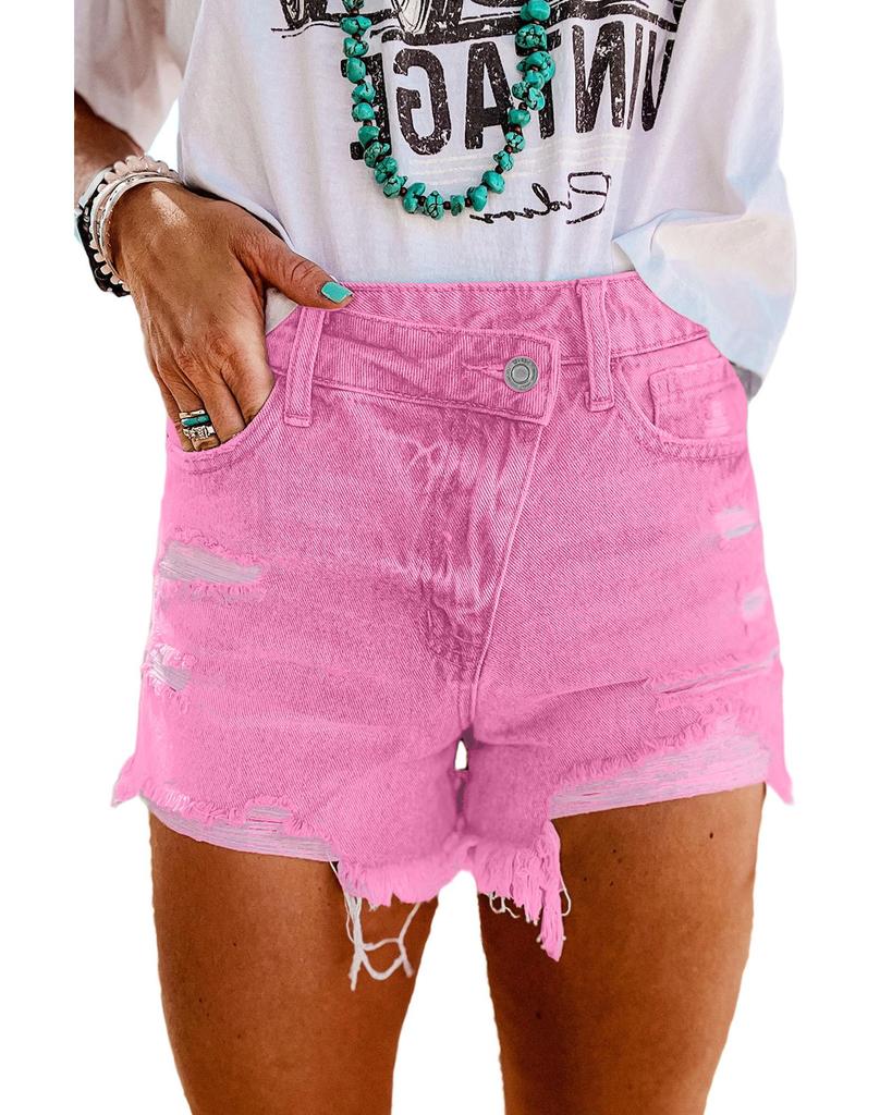 Azura Exchange Crossover Waist Denim Shorts