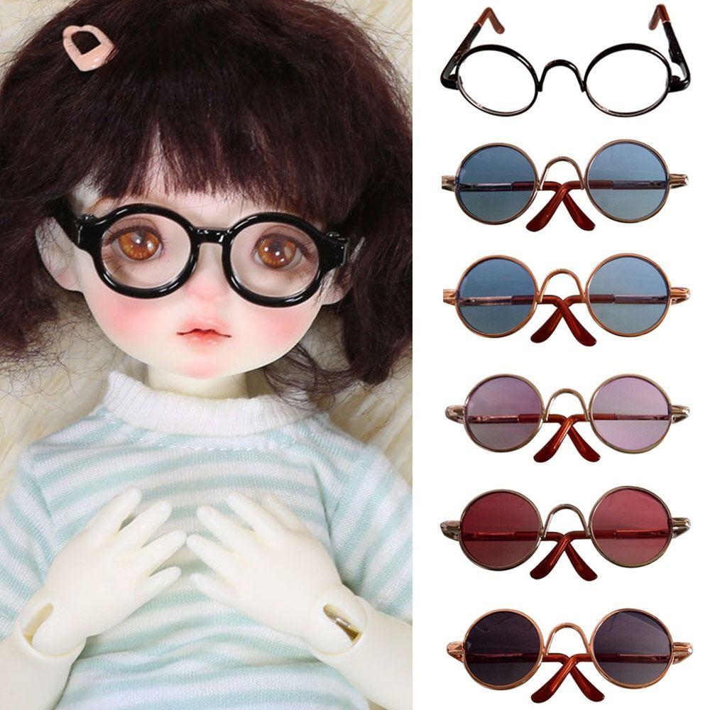 Plush Doll for 1/31/4 BJD Glasses Clothes For 10/15cm Dolls Plush Doll Eyeglasses Cute Heart Frame