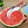 Watermelon Slicer Cutter Stainless Steel Color Non-slip Plastic Wrap Handle Not Hurt Hands Cantaloupe Kitchen Fruit Cutting Tool