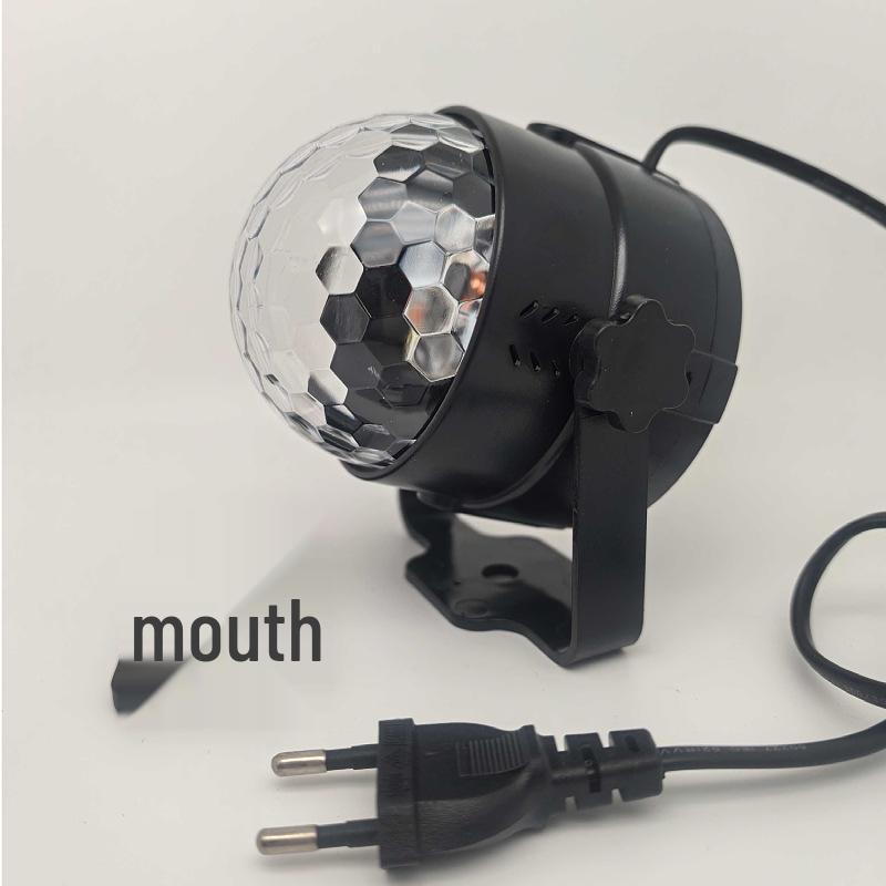 Мини светодиодный разноцветный вращающийся магический хрустальный шар с управлением звуком для дома, KTV, бара и стробоскопических эффектов