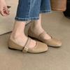Fashion Spring New Flat Shoes Women's Fashion Square Head Shallow Mouth Rivets Line with Soft Sole Non-slip Single Shoes