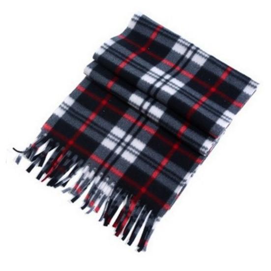 Unisex Winter Scarf Color Matching Plaid Print Tassel Thick Warm Soft Double-sided Plush Long And Wide Keep Warm Neck Protection Lady Fall Scarf