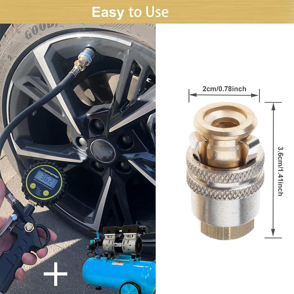 Латунный самоблокирующийся патрон для накачки шин с клипсой Простой в использовании, разработан для герметичности и легкого управления