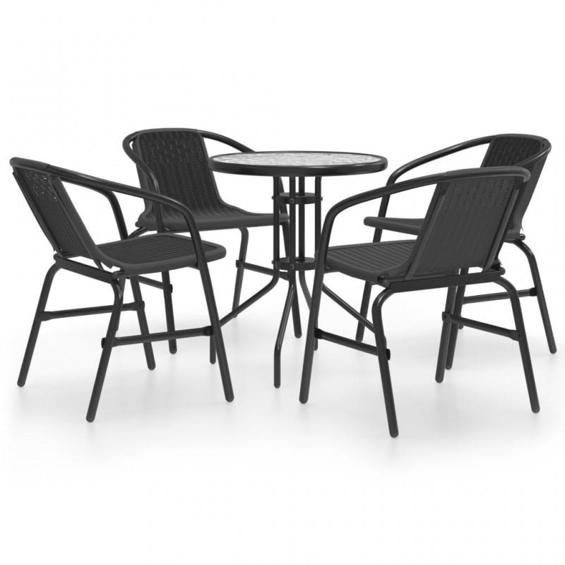 Day and Night - Day and Night 5-Piece Garden Dining Set Black