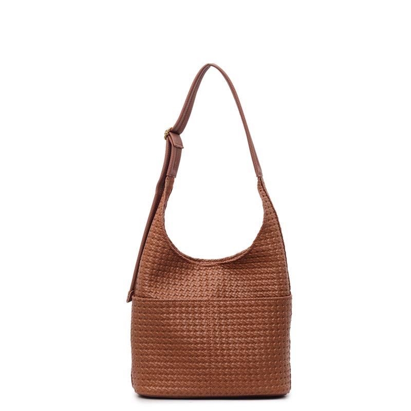 2025 Retro Solid Color Large Capacity Soft Leather Shoulder Bag