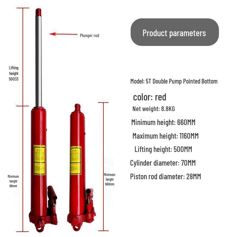 Крановый домкрат 5/8/12 тонн с длинным ходом и удлиненным цилиндром 8 тонн