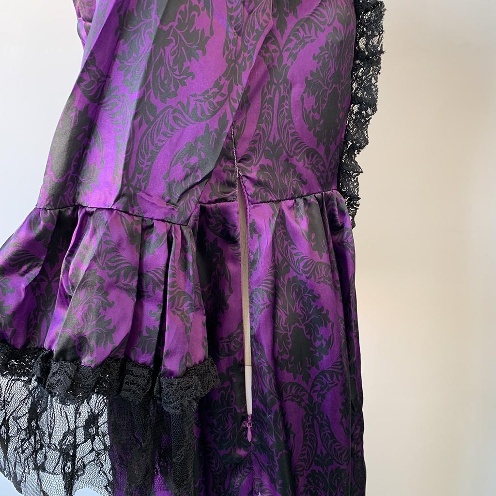 Women Retro Party Princess Cosplay Lace Floor Length Dress