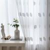 Скандинавский стиль Вышивка листьев Занавеска Экран для окна Белая пряжа Полузатемняющая занавеска Занавеска для спальни Пряжа для балкона