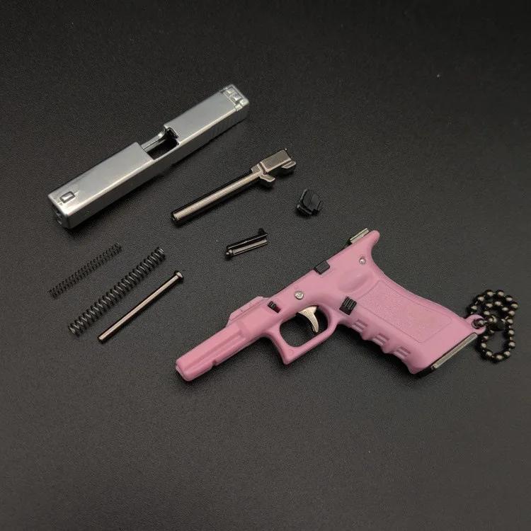 1:3 Мини Пистолет Glock Модель Съемная Бесплатная Сборка Сплав Игрушечный Пистолет Брелок Игрушка Непоседа для Мальчика Коллекция Подарков