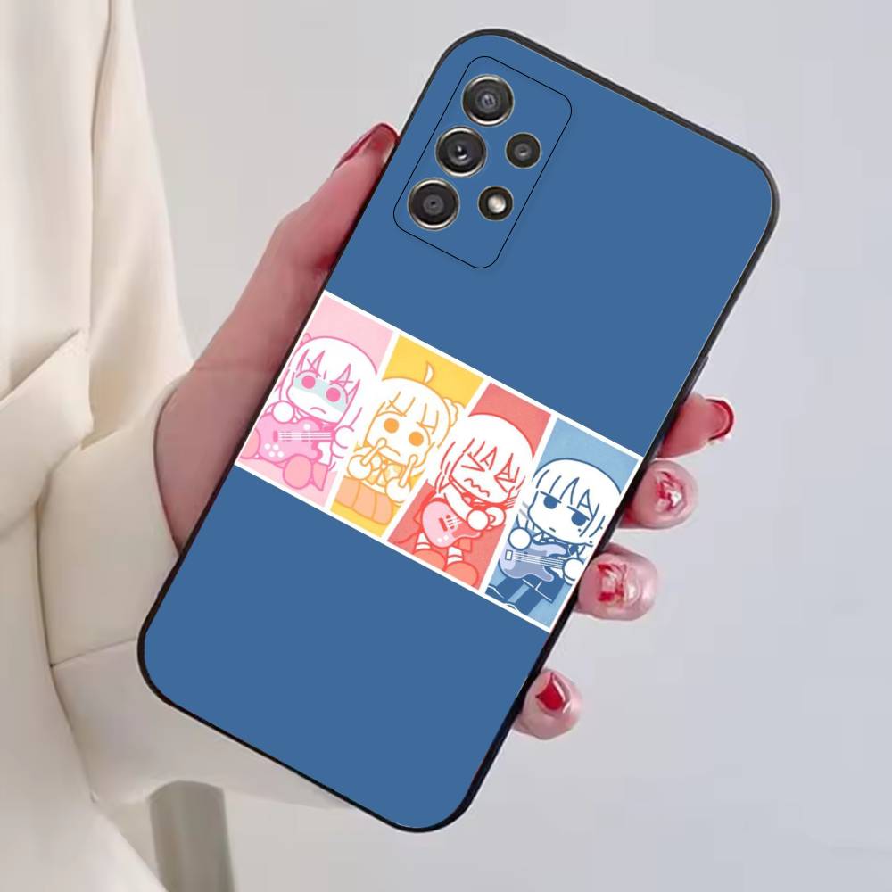 Anime B-Bocchi The Rock Cute Phone Case For Samsung S25,S24,S21,S22,S23,S30,Ultra,S20,Plus,Fe,Lite,Note,10,Black Cover