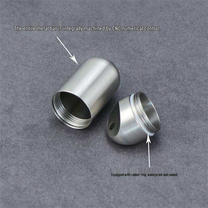 Водонепроницаемая портативная бутылочка для таблеток из титанового сплава - Маленькая герметичная уличная капсула для лекарств