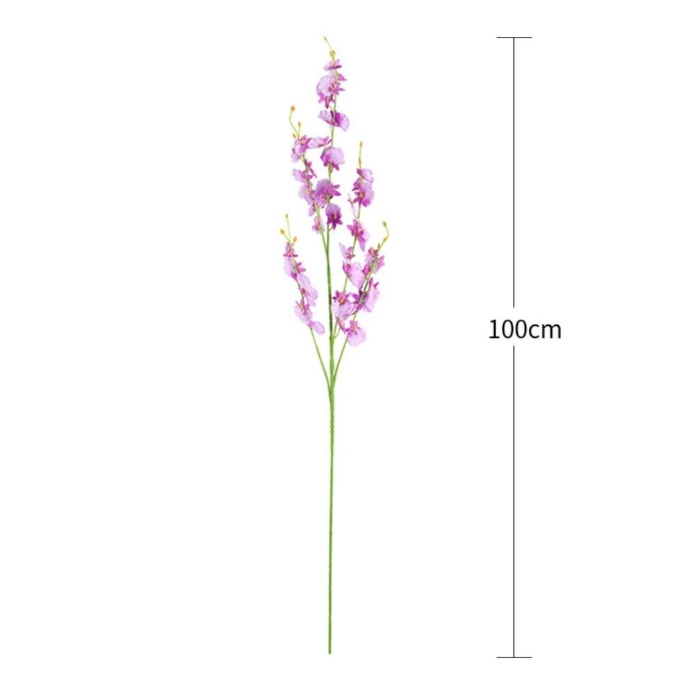 4Pcs Real Touch Artificial Orchid Flower Yellow Dancing Lady Orchid Oncidium Flower Bouquet Wedding