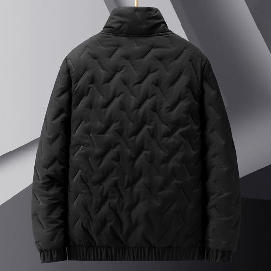 Мужская хлопчатобумажная куртка осень-зима толстая теплая плюшевая подкладка воротник-стойка карман на молнии с длинными рукавами повседневное повседневное однотонное мужское повседневное пальто