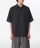MUSINSA STANDARD Relaxed Linen-Like Tunic Short Sleeve Shirt [Dark Grey]