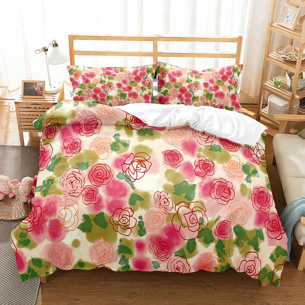 Цветочный пододеяльник, комплект постельного белья, двуспальный, односпальный, размера «king-size» для детей, подростков, взрослых, комплект постельного белья, пододеяльник с наволочкой