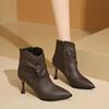 Модные женские ботильоны с острым носком 2024 года, зимняя элегантная и простая женская обувь для поездок на работу, удобная и теплая обувь на шпильке