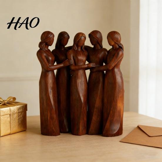 Practical Gift For Bestie Sisters by My Side Friendship Figurine Resin 5/6 Statue Sculpture Best Friend Birthday Gifts for Women Female Sister Embrace