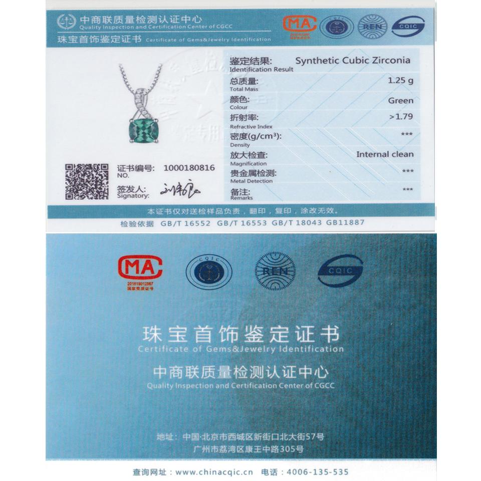 Umcho Created Emerald Gemstone Pendants For Women Genuine Solitaire Pendant Necklace Brand Jewelry New