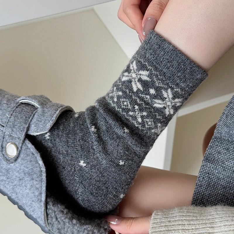 Утолщенные шерстяные зимние флисовые носки Носки Теплые чулки