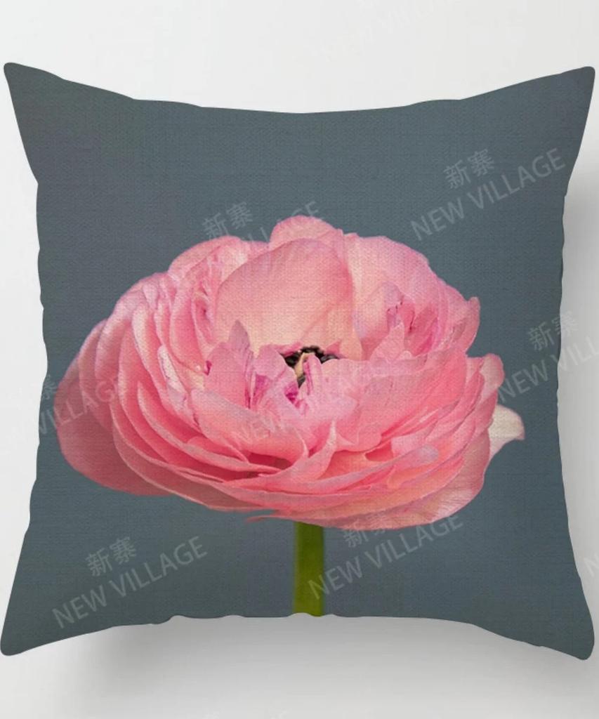 Blooming Peonies FloralPrint Pillow Covers Pattern Cushion Cover Suitable for Sofa Bedroom Car Pillow Cover