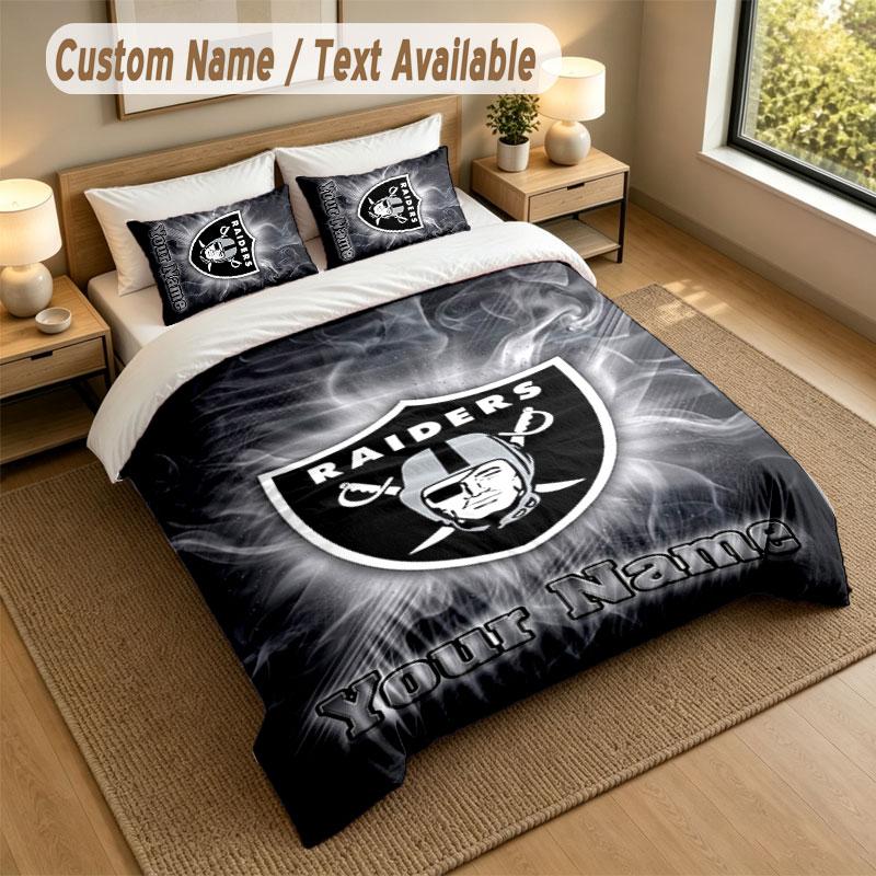 Bedding Set 1 Duvet Cover 2 Pillowcases Las Vegas Raiders Print Soft Bed Linen Bedroom Decor