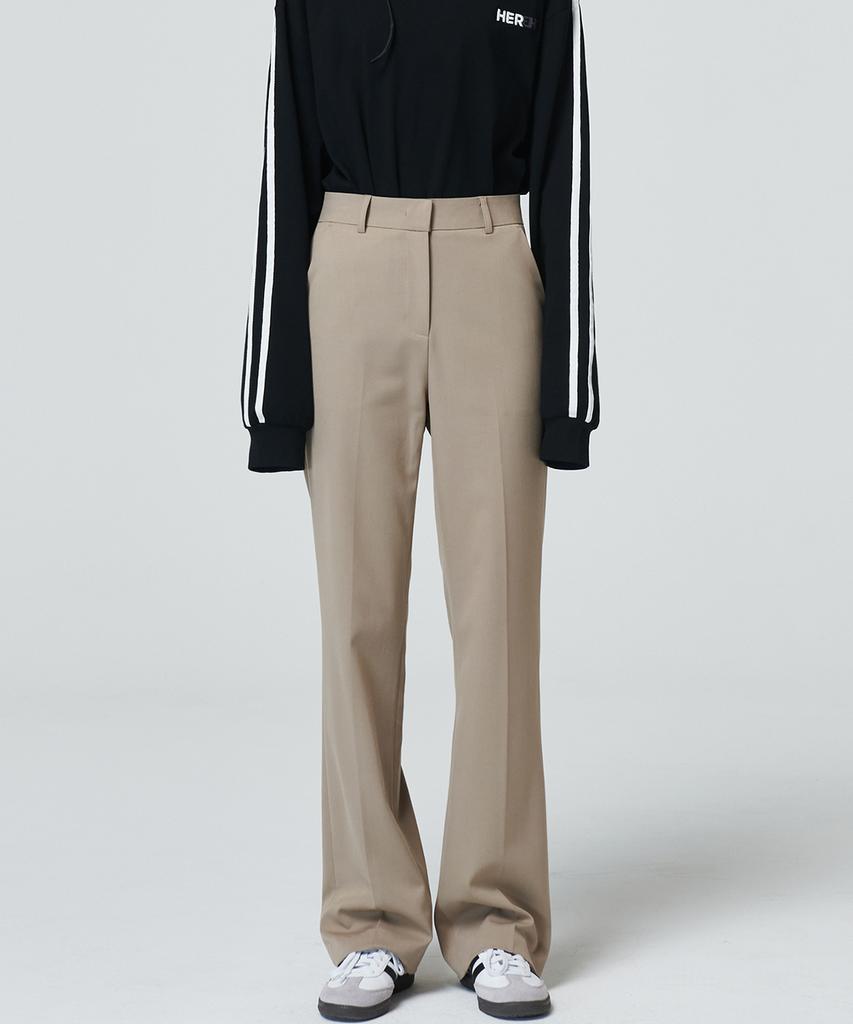 MALOUPE 2112 Semi-Wide Pants (Beige)