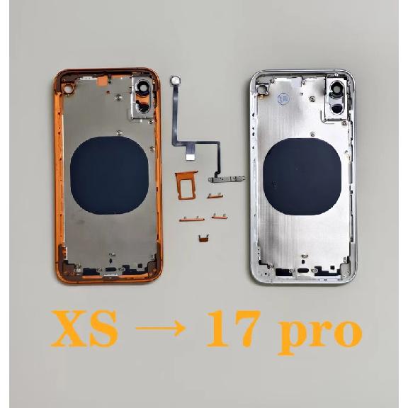 Корпус задний DIY для iPhone XS Max Как 17 Pro max Задняя крышка для iPhone XR до 17 Pro 11 до 17 Pro Корпус X XS До 17 pro