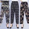 Women Summer High Waist Wide Leg Floral Printed Casual Pants Female Big Size Loose Elastic Waist Simple Thin