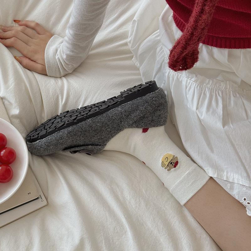 Женские весенне-осенние цветные полосатые милые мультяшные носки-гольфы в колледжском стиле