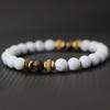 Новый браслет из натурального камня оникса и тигрового глаза для мужчин и женщин, латунные деревянные бусины, браслет-подвеска для пары, 8 мм, бисерный браслет, Pulsera
