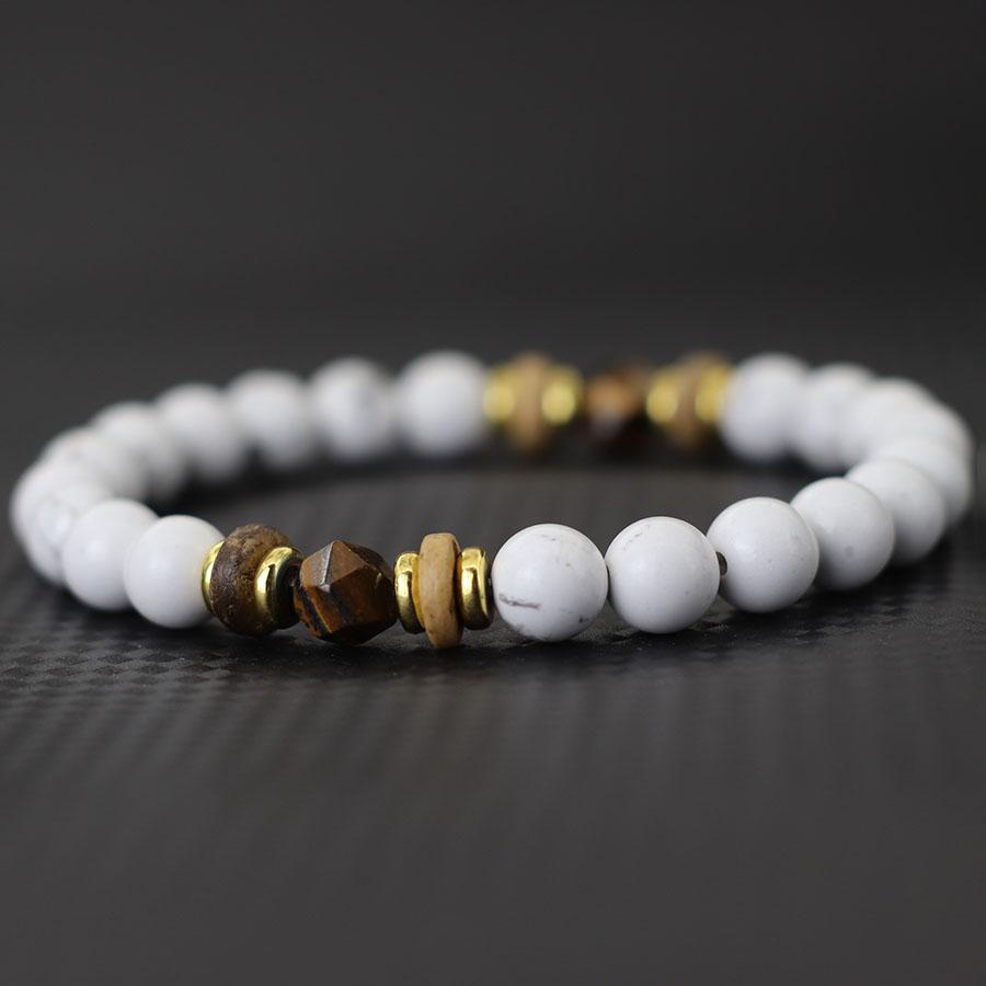 Новый браслет из натурального камня оникса и тигрового глаза для мужчин и женщин, латунные деревянные бусины, браслет-подвеска для пары, 8 мм, бисерный браслет, Pulsera