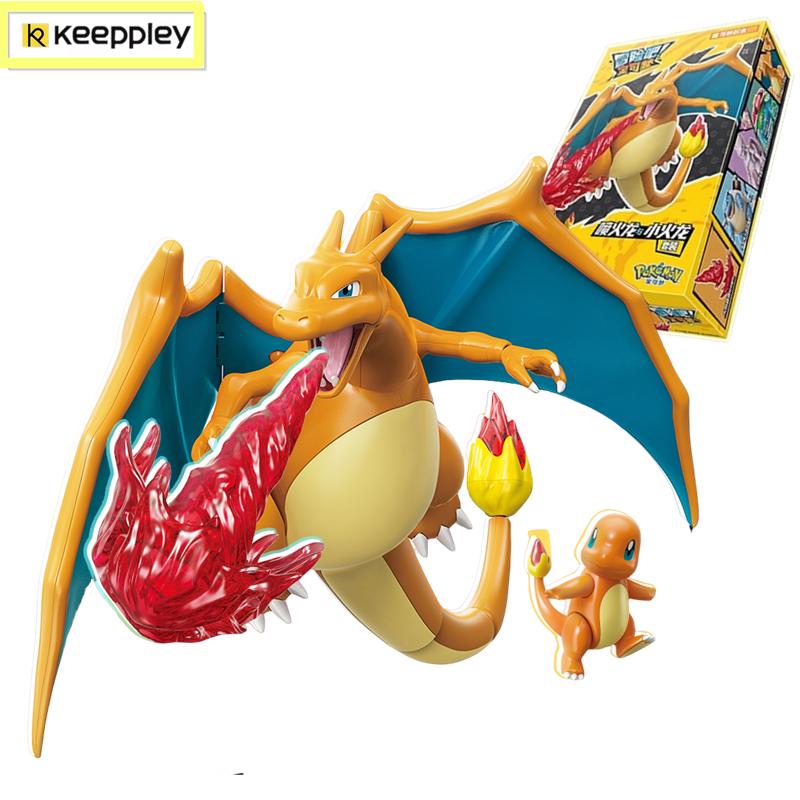 Keeppley Pokemon Блоки для битвы Лукарио Чаризард Мьюту Бластойз Грениндзя Сборная 3D Модель Мини Фигурки из Кирпичиков Игрушки
