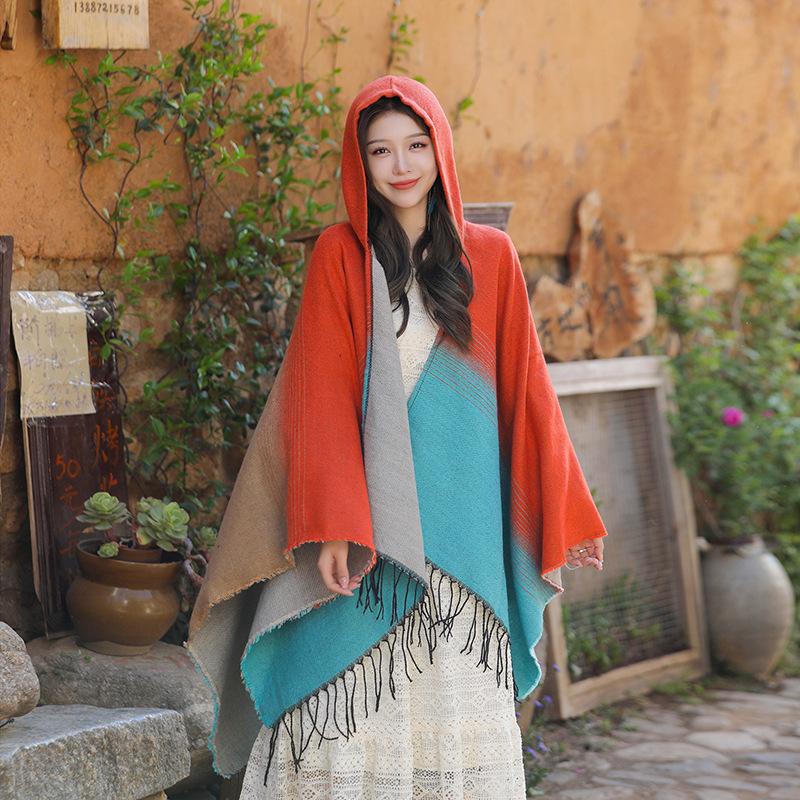 Дышащая, теплая и универсальная домашняя, осенне-зимняя женская шаль для путешествий, толстый плащ, одеяло с кондиционером