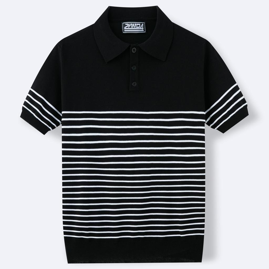 New Men'S Polo Shirt Made Of Pure Cotton With Dropped Shoulders High-Quality Loose Fit For Fitness Versatile For Daily Exercise Short Sleeved Casual