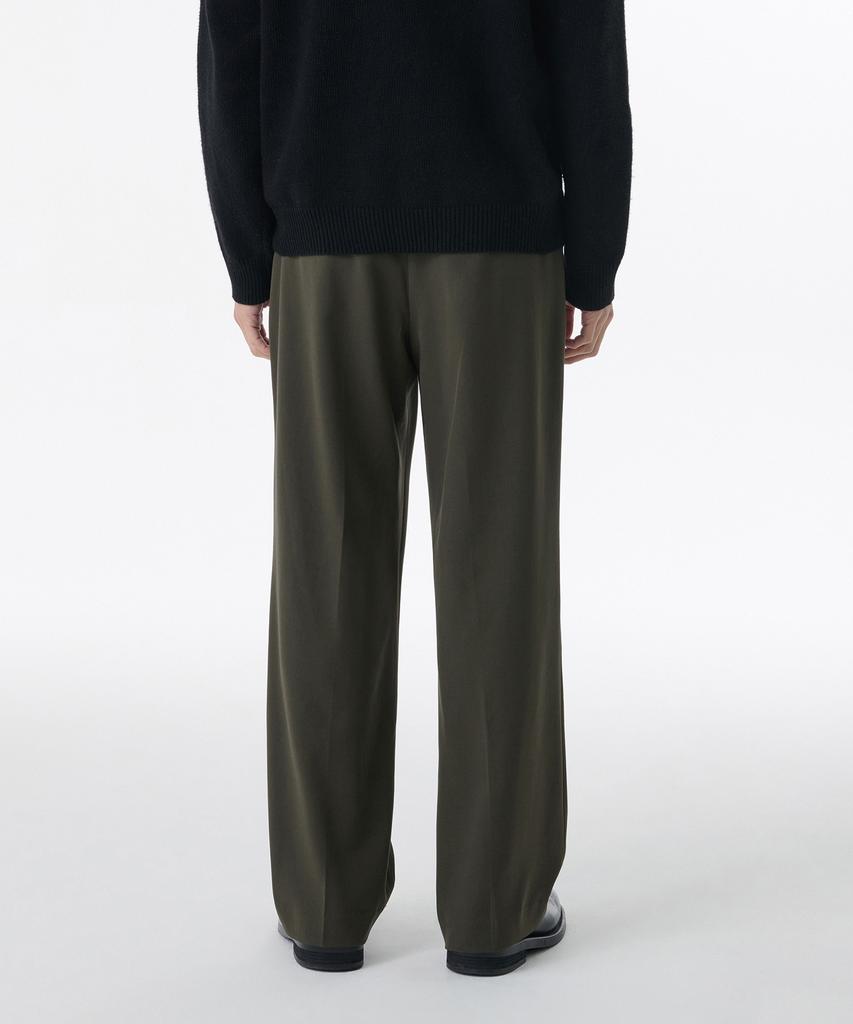 MUSINSA STANDARD Real Wide Hidden Banding Slacks [Dusty Khaki]