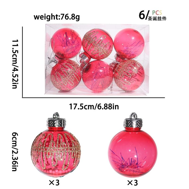 6СМ Рождественское украшение Небьющиеся рождественские шары Рождественская елка Подвесные кулоны для домашнего украшения Вечеринка Декор Новогодний подарок Навидад