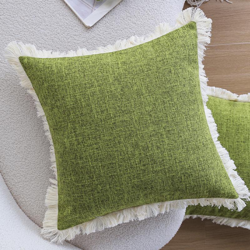 Плотный Лен Однотонная Наволочка для Подушки Дивана Подушка Гостиная Подушка для Спины Автомобиль Отель Поясничная Подушка