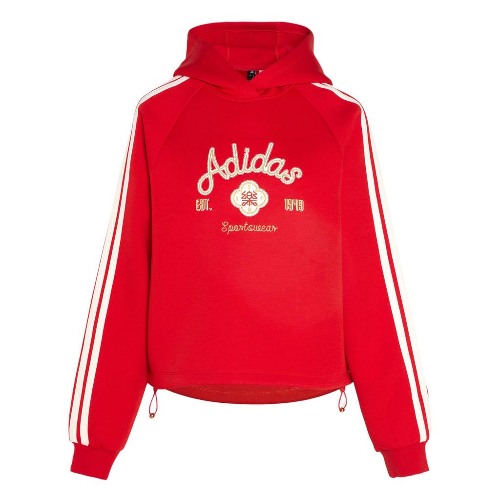 adidas Женская толстовка с капюшоном NYR, обычный крой, пуловер с капюшоном, цвет Красный/Белый (CNY), KH2694