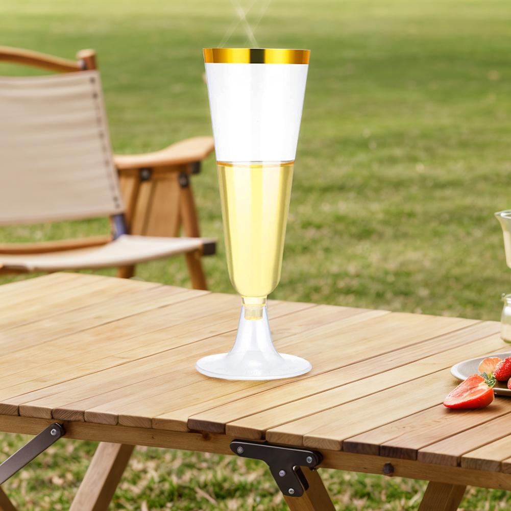 25pcs Plastic Champagne Flutes Champagne Glasses Transparent Wine Glasses 150ml Disposable Wedding Toasting Glasses Cocktail Cup