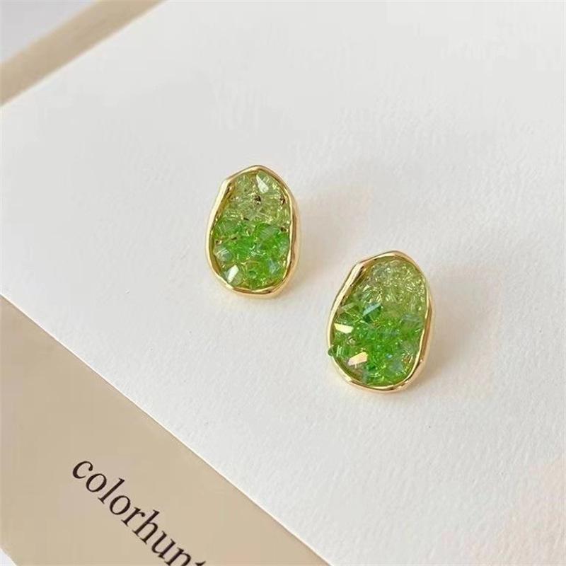 Fashion Temperament Crystal Earrings Female Personality Irregular Rhinestone Stud Earrings For Women Party Wedding Jewelry Gifts