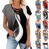 Womens Summer Tops Short Sleeve Shirts V Neck T Shirts Loose Blouses Tees Casual Tunic
